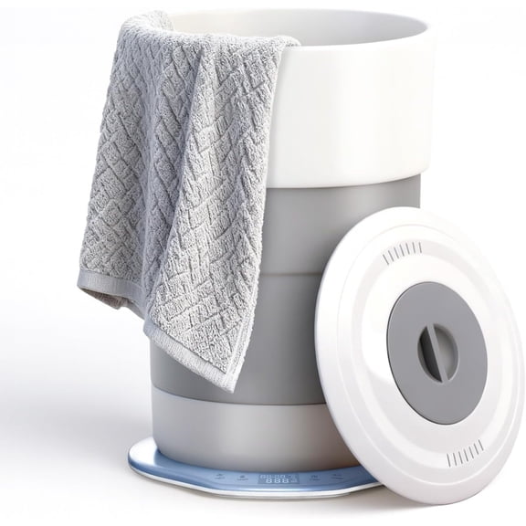 Towel Warmer, 23L Towel Warmer Bucket with Time Setting, Auto Shut-Off, Retractable Portable, Fits Up to Two Large Towels, Bathrobes, Blankets, PJ's and More