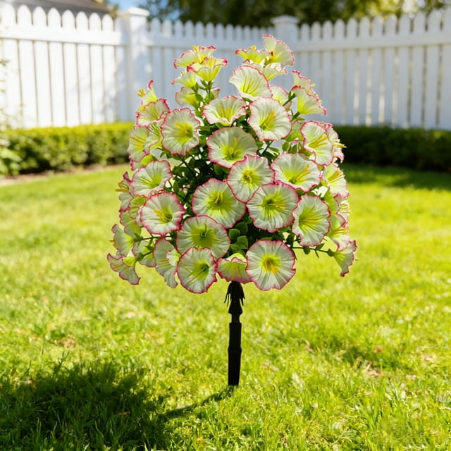 Outdoor Garden Spring Plastic Artificial Flowers Trumpet Flower Ground Spikes Indoor Flower Pot Decorative Ornaments