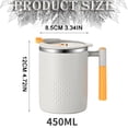 thumbnail image 3 of Clearance Under $6 Dark Gray Double Wall Vacuum Insulated Coffee Mug, 450ml Stainless Steel Travel Cup with Lid and Handle, 3 of 5