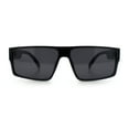 thumbnail image 3 of Kush Mens Bold Angle Flat Top Square Rectangle All Black Plastic Sunglasses Gunmetal Logo, 3 of 6