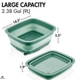 thumbnail image 3 of Hakan Collapsible Tub 9L with Drain Plug, Foldable Dish Basin, Space Saving, Green, 3 of 9