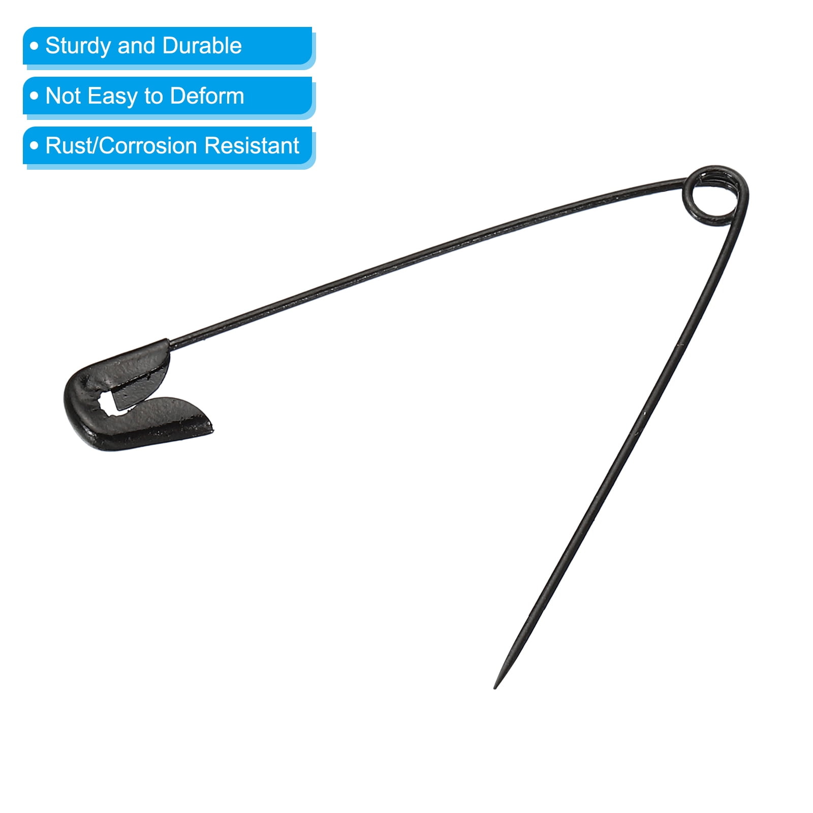 Uxcell Safety Pins 2.13 Inch Nickle Plated Small Sewing Pins Black 432Pcs