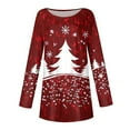 thumbnail image 5 of KHONTS Christmas Long T Shirts for Women Long Sleeve Crewneck Xmas Graphic Oversized Tees Fashion Loose Pullover Tops 17-Red XL, 5 of 5