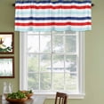 thumbnail image 4 of Blue Red Striped Valances for Windows, Decorative Rod Pocket Window Valance Curtains, Farmhouse Stripes Simple Art Short Curtain Drapes for Kitchen/Bathroom/Living Room, 2 Panels, 60" W x 18" L, 4 of 8
