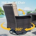 thumbnail image 6 of Kullavik 7 Pieces Outdoor Patio Furniture Set with 40000 BTU Round Fire Pit Table,PE Wicker Rattan Swivel Arm Chair Set, Patio Conversation Sets,Sand, 6 of 9