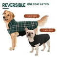 thumbnail image 5 of Kuoser Reversible Dog Coat Adjustable British Style Plaid Pet Jacket, Waterproof and Windproof, Green, XS, 5 of 8