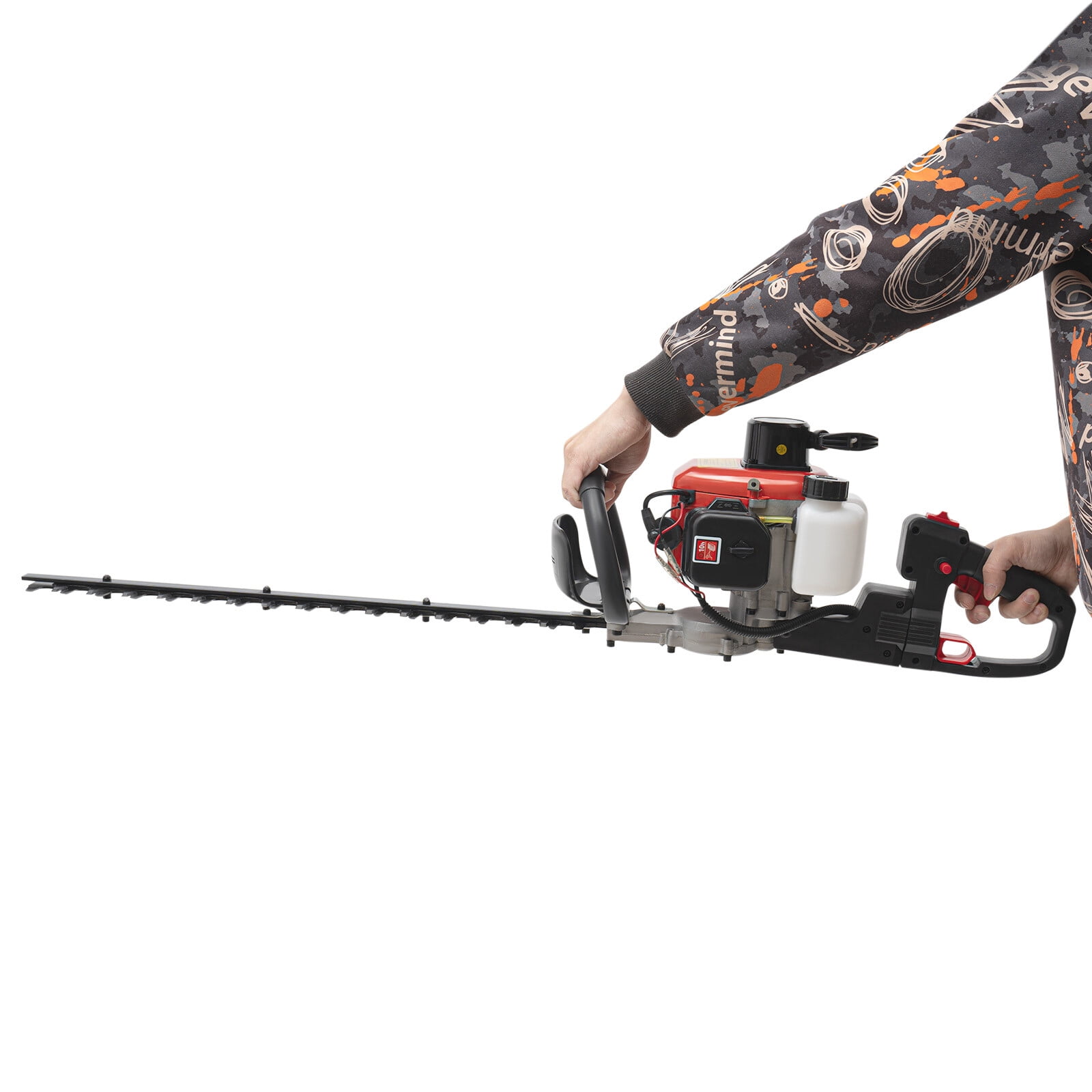 Hedge Trimmer Cordless Double-Edged Hedge Machine 22.5cc 2-Stroke Engine 0.65kw 8000-12000r/min 44.5*9.4*5.9in for Gardening Modeling, Greening Pruning, Tea Harvesting