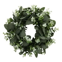 Eucalyptus Wreath Spring Wreaths for Front Door, 14 Inch Artificial Summer Green Door Wreaths for Home Porch Window Wall Farmhouse Indoor Outdoor Fall All Season Decor