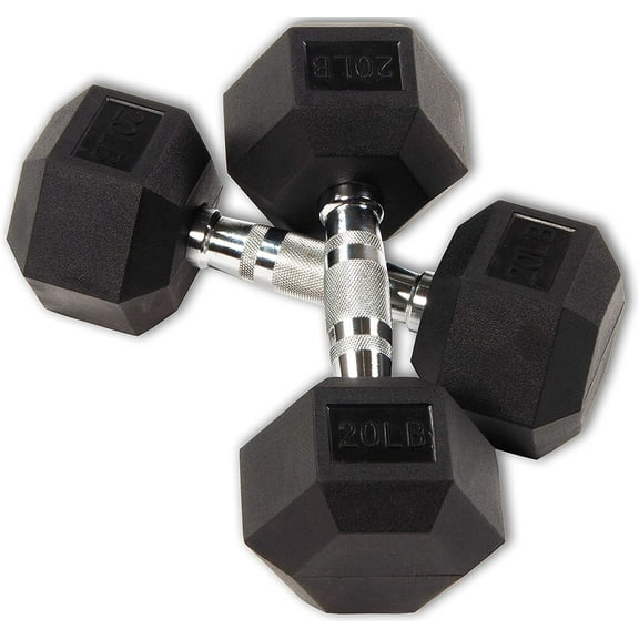 Gymnastics Power Hex Dumbbells Exercise & Fitness Weights Dumbbell for Women & Men (20 lb, Pair)