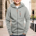 thumbnail image 2 of Boys Fleece Hoodie Full Zip Hooded Sweatshirts Teen Girls Slim Fit Jacket Long Sleeve Warm Outerwear with Zipper Pockets Coat, 2 of 6
