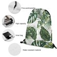 Tropical Palm Leaf Monstera Jungle Leaf Art Tropic Drawstring Bags