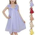 thumbnail image 1 of Tranfacy Robes pour Petite Fille, Robe d'Été pour Filles, Robe pour Enfants 18 m-7 A, Robe d'Été Sans Manches à Col Rond, Robe de Princesse Élégante, 1 of 3