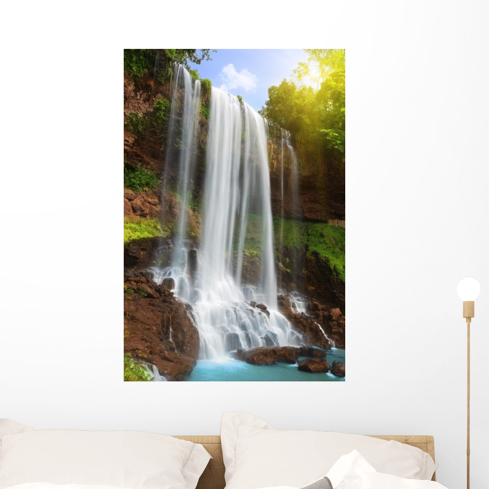 Waterfall Wall Mural by Wallmonkeys Peel and Stick Graphic (36 in H x ...