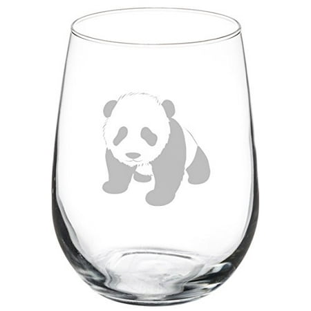 Wine Glass Goblet Baby Panda (17 oz Stemless)