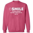 thumbnail image 2 of OXI Crewneck Sweatshirt - Smile It Make People, Basic Casual Sweatshirts for Men's and Women Fleece Sweatshirt Long Sleeve - Safety Pink Large, 2 of 2