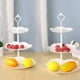 thumbnail image 1 of Marco De Plástico Soporte de 3 niveles para cupcakes, bandeja para postres, torre, 26x26x40 cm, plástico blanco, ideal para fiestas y eventos (1 unidad). Rkxzt, 1 of 8