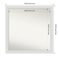 Amanti Art Custom Framed Wall and Bathroom Mirror (32 x 32 in.), Flair Soft White Frame