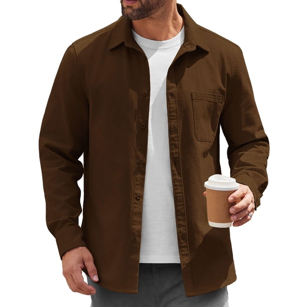Camisa y chaqueta COOFANDY, ligera, casual con botones, para hombre