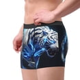 thumbnail image 2 of Yiaed Futuristic Blue Light White Tiger Print Men's Soft Cotton Boxer Shorts Breathable Boxers Underwear Moisture-Wicking Underwear Stretch Boxer Briefs for Man-Large, 2 of 5