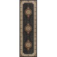 thumbnail image 3 of Sensation Traditional 2' x 7' Black and Beige Polypropylene Indoor Area Rug, 3 of 8