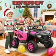 thumbnail image 2 of VIBESPARK 24 Volt 2 Seater Ride on Cars, Powered Ride on Toys with Remote Control, Electric UTV Car for 3-8, Gift with Bluetooth, LED Light, Music, Pink, 2 of 8