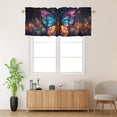thumbnail image 2 of Colorful Butterfly Kitchen Window Curtain Valance Glowing Butterflies Starry Sky Window Valance for Bedroom Bathroom Living Room Dining Room Valances Set 54 by 18 in, 1 Panel, 2 of 6