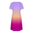 thumbnail image 4 of Liquidation d'Été 2025! Robe Grande Taille pour Femmes, Liquidation de Robe d'Été pour Femmes, Mode Féminine Robe Décontractée à Manches Courtes Dégradées Col en V, 4 of 4