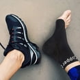thumbnail image 5 of Copper Compression Foot Sleeves - Plantar Fasciitis, Achilles, Ankle Support Brace Socks - Day / Night Relief from Heel Spurs, Arch Pain, Swelling, Soccer Injuries, Golf, Running - 1 Pair Black - M, 5 of 7