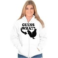 thumbnail image 4 of Guess What Chicken Funny Sarcastic Zip Up Hoodie Men's Women's Brisco Brands X, 4 of 6