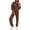Brown, variant on Women's 2 Piece Tracksuit Set Half Zip StAnd Collar Long Sleeve Top Side Stripe Jogger Pants Elastic Waist Relaxed Fit Casual Outfit for Fall Spring Daily Wear Brown_#51 S