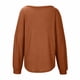 thumbnail image 4 of Blusa suelta de manga larga con cuello redondo informal de Color sólido a la moda para mujer Fridja  bvmnju3298, 4 of 6