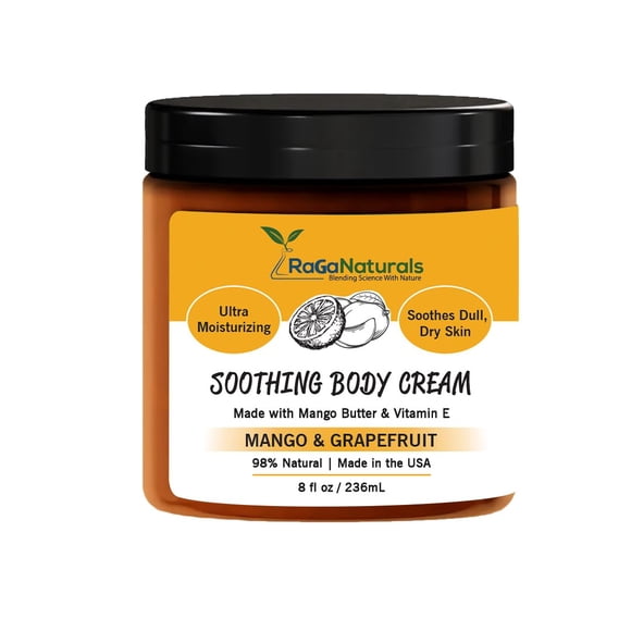 Crema corporal RagaNaturals con mantequilla de mango natural 240 ml para piel seca