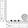 thumbnail image 4 of Gem Stone King 925 Sterling Silver and 10k Yellow Gold Purple Amethyst Black Onyx and White Lab Grown Diamond Bracelet for Women (2.88 Cttw, Round 7MM and 6MM, 6.5/7/7.5 inch, Made in Italy), 4 of 4