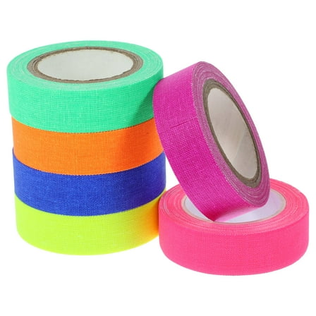 UPOUART Decorative Adhesive Tape 6 Rolls Assorted Colors UV Blacklight Reactive Tape for Outdoor Use No