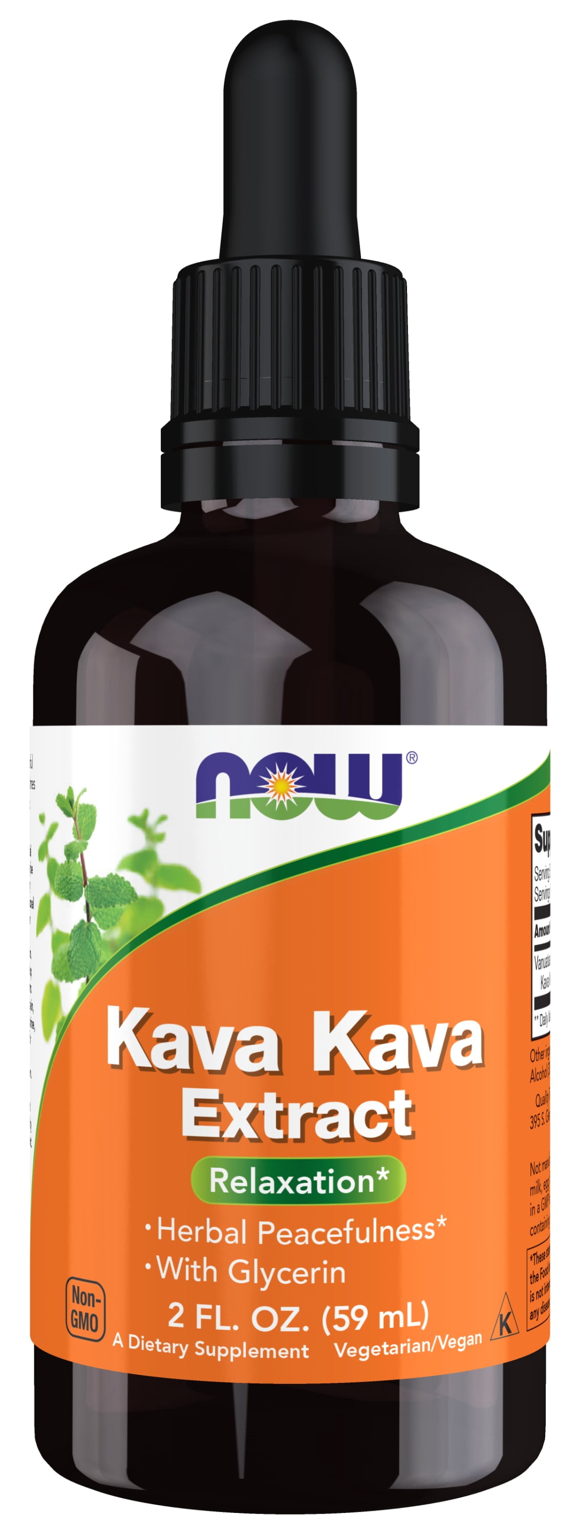 NOW Supplements, Kava Kava Liquid Extract with Glycerin, Dropper