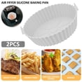 thumbnail image 2 of Lot de 2 Pots en Silicone pour Friteuse à Air Chaud avec Poignée Panier en Silicone Résistant à la Chaleur 8 Pouces Accessoires pour Friteuse à Air Four Micro-Ondes, 2 of 10