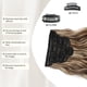 thumbnail image 5 of Extensiones de cabello Fliace Clip en marrón claro con rubio de 16 pulgadas, 5 of 9