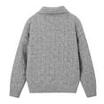 thumbnail image 5 of DHFJKG Mens Knitted Jacquard Sweaters 2 In 1 Top Turndown Collar Long Sleeve Loose Fit Textured-Knit Pullover Fall Winter Retro Comfort Jumper Tops, 5 of 5