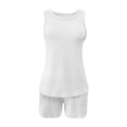 thumbnail image 5 of Women's Spring and Summer Round Neck Sleeveless Ribbed Short Vest Suit - Casual with Pocket, 5 of 5
