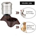 thumbnail image 5 of Dispensador automático de comida para gatos, gran capacidad, dispensador de agua para perros y mascotas, color marrón, juego de comederos, 5 of 5