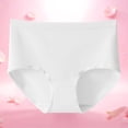 thumbnail image 5 of ibuvkizy Panties for Women Plus Size High Waist Scalloped Edge Cotton Brief Panties,Mild Tummy Control Solid Daily Basic Underpants,L, 5 of 5