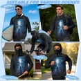 thumbnail image 5 of SEANATIVE Men's Sun Hoodie for Fishing, Long Sleeve Shirt UV Protection Cooling Full Coverage Fishing Pullover Top with Built-in Face Mask, S, Deer Cross Moon Forest Pattern Blue Black, 5 of 7