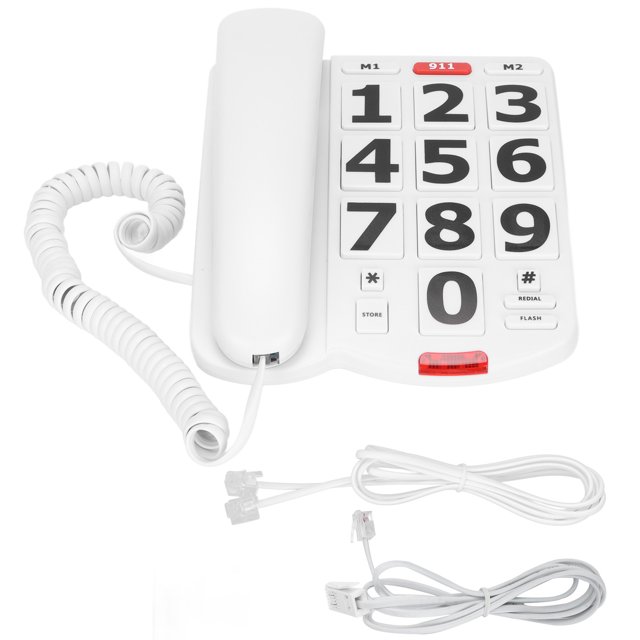 Cergrey Big Button Phone Wired Big Button Landline Phone With Easy To Read Big Buttons And Super Loud Ringtones,Seniors Phones,Telephone With Large Buttons