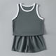 thumbnail image 1 of Conjuntos de camiseta sin mangas con cuello redondo para niños, camiseta sin mangas de color liso con cuello redondo y pantalones cortos con cintura elástica, conjunto de dos piezas de poliéster para, 1 of 9