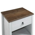 thumbnail image 3 of Anson Single Drawer Nightstand, Rustic White and Brown, 3 of 5