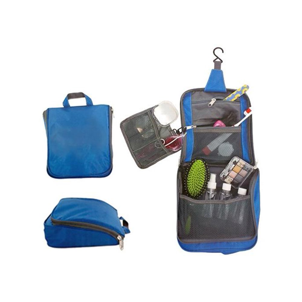 Portable WaterResistant Toiletry Organizer Bag with Hanging Hook