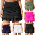 thumbnail image 2 of Gnshining Summer Swimdress for Women Solid Color Swimsuit Pleated Swimwear Short Beach Swimdress High Waist Swim Skirt, 2 of 7