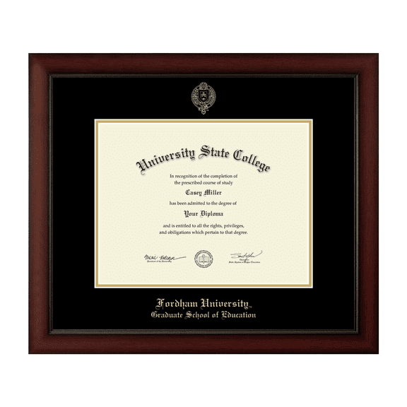 Framerly - Fordham Education Diploma Frame with Black and Gold Mat