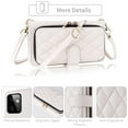 thumbnail image 4 of Dswteny Argyle Wallet Case for Motorola Moto G Power 5G 2023 with Wrist Strap Shoulder Strap Zipper Purse PU Leather Flip Credit Card Holder Stand Cell Phone Cover for GPower G5 Women Girls White, 4 of 8