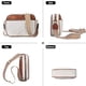 thumbnail image 4 of Nvzi Bolsos bandolera acolchados para mujer, carteras de piel vegana, bolsos de hombro pequeños, blanco y marrón, 4 of 4